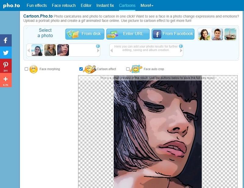 Cartoon.Pho.to interface