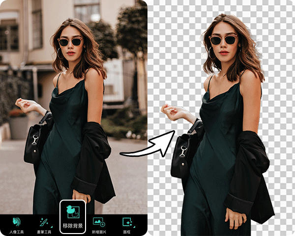相片大師去背工具範例
