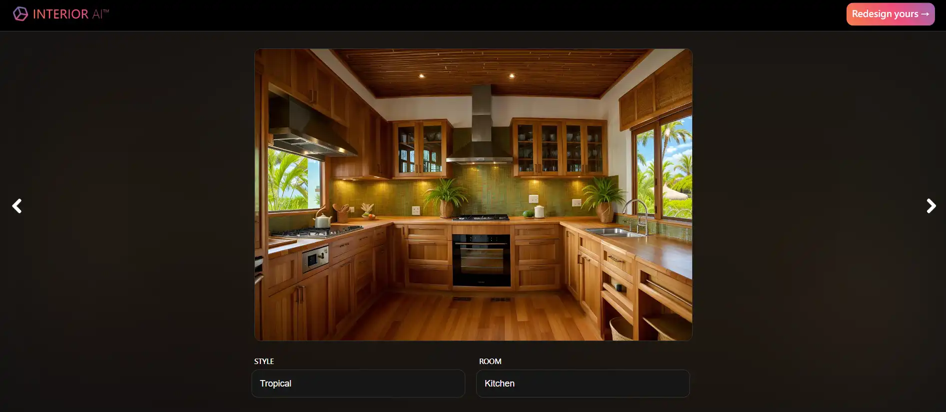 Imagen de la interfaz de la herramienta Interior AI