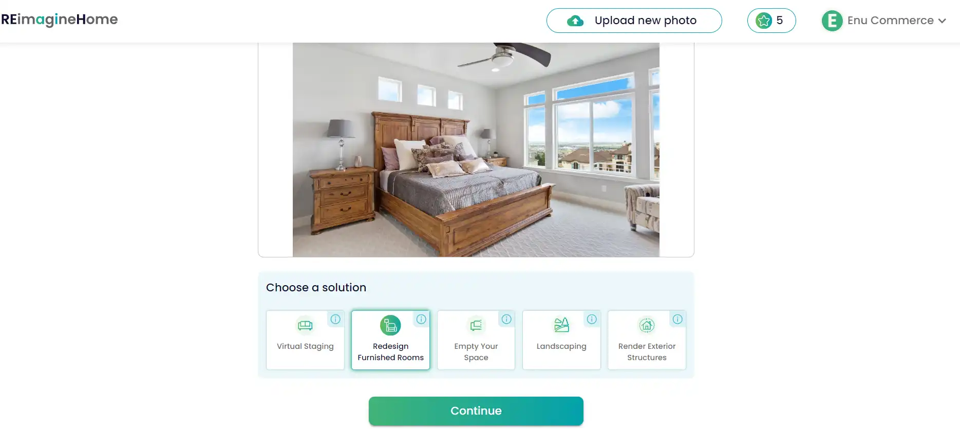 Imagen de las opciones de diseño de la herramienta REimagineHome