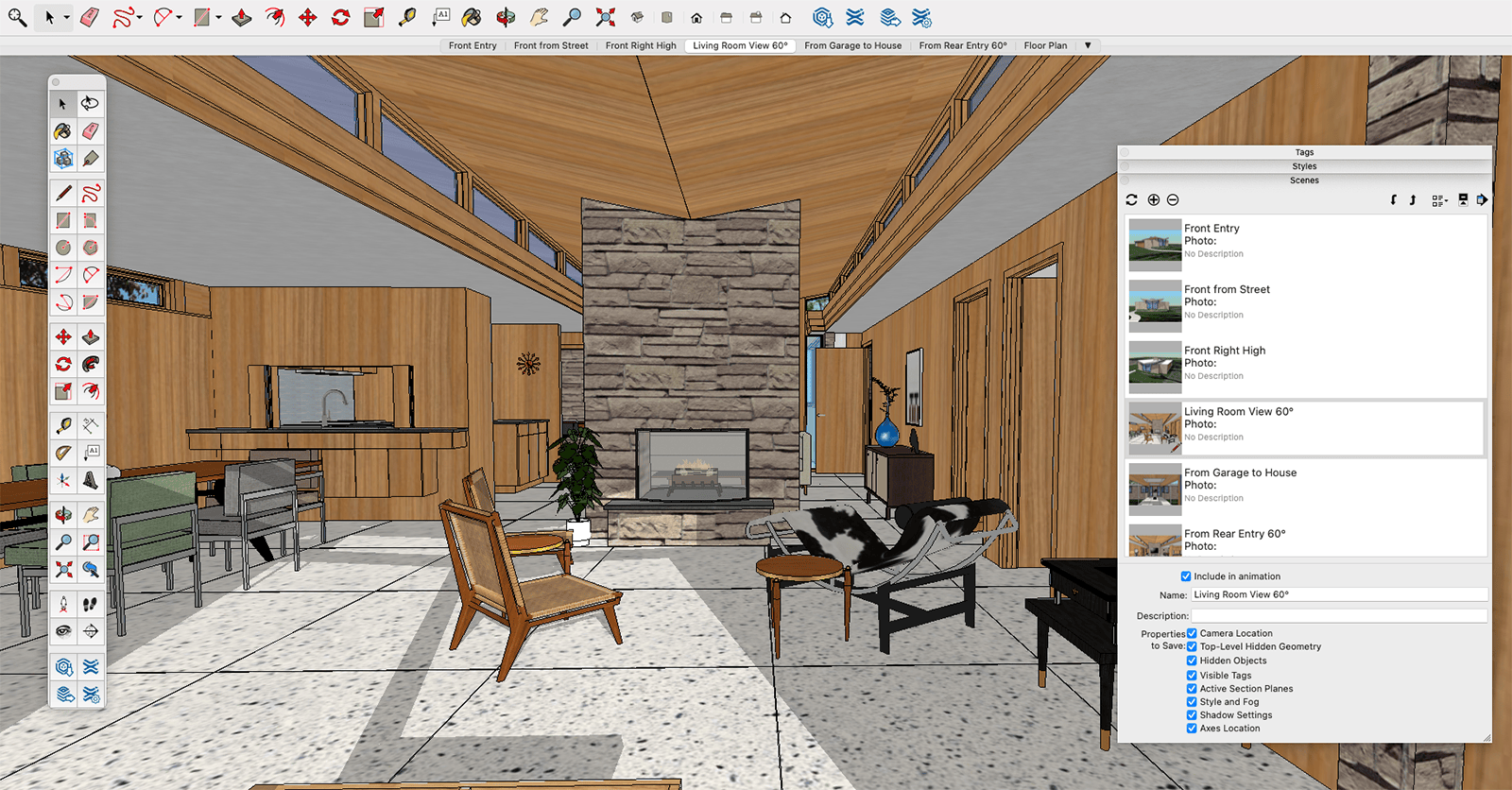 Interfaz de la plataforma SketchUp