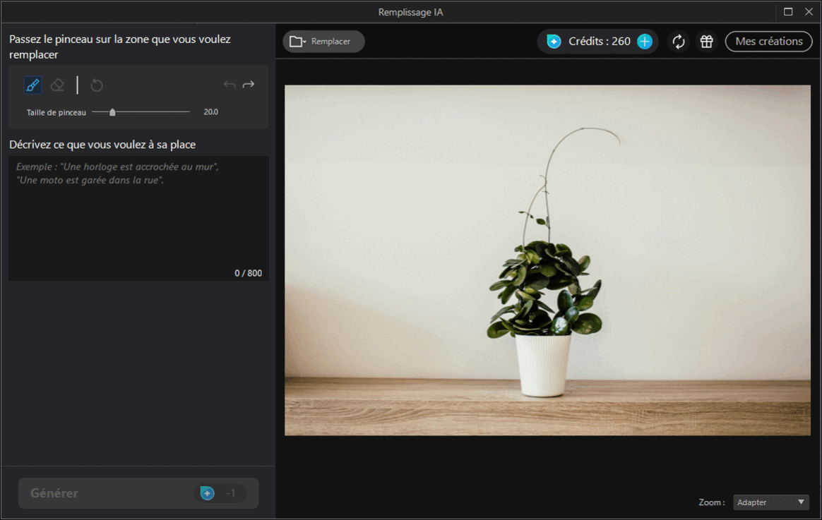 PhotoDirector PC - Meilleur logiciel avec fonctionnalité remplissage génératif