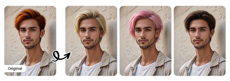 PhotoDirector app - Changer couleur de cheveux