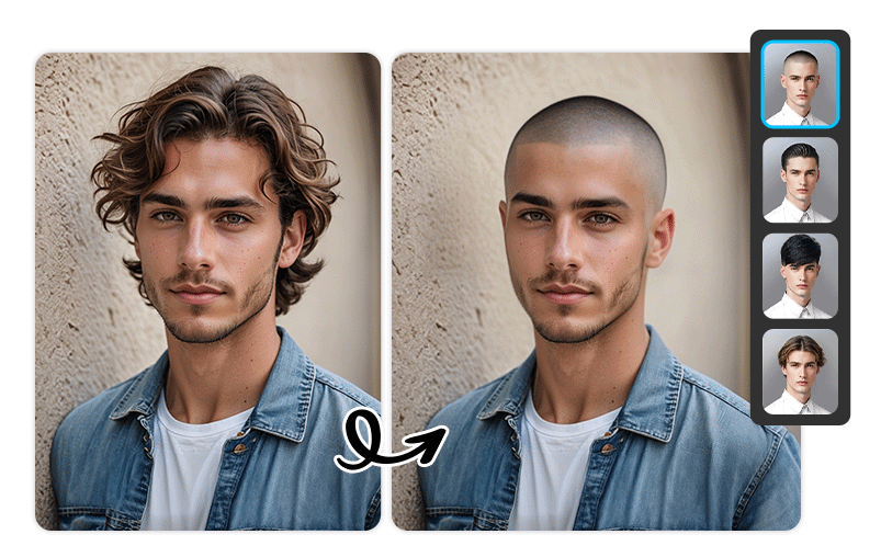 PhotoDirector app - Modèles de coiffure IA