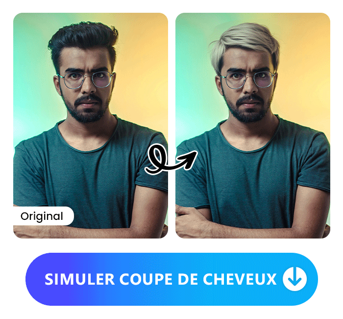 PhotoDirector app - Remplissage AI coupe de cheveux homme