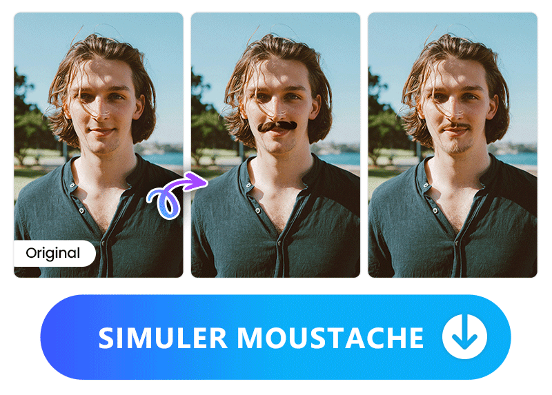 PhotoDirector app - Remplissage AI moustache homme