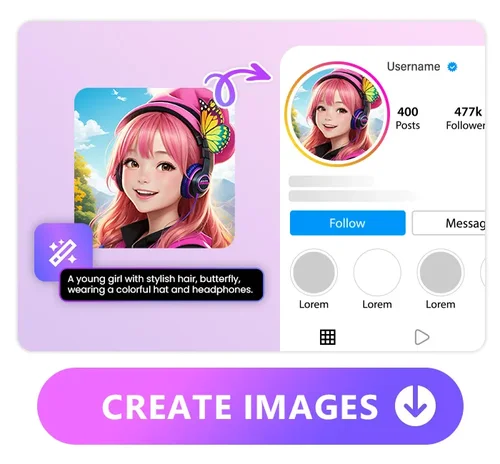 generated AI girl image and the image used at the company's social media platform