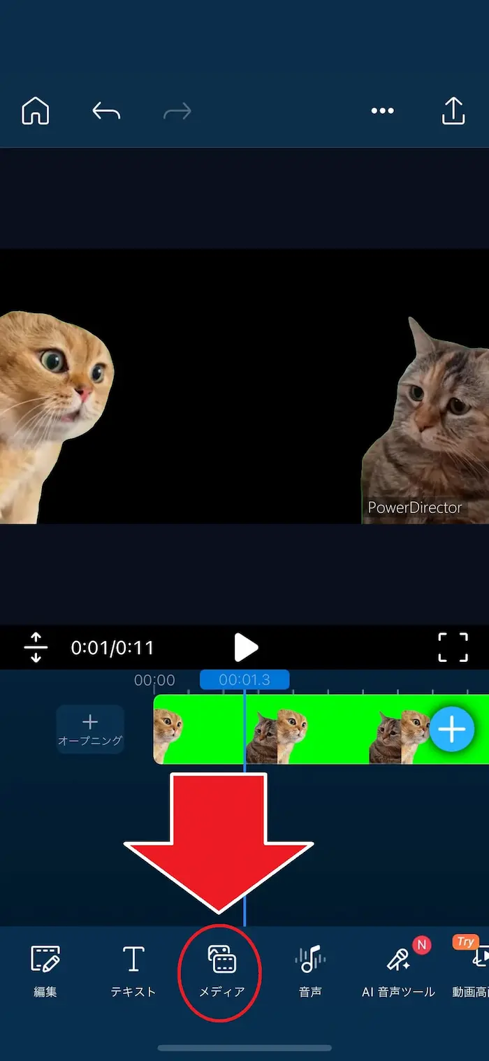 PDRM メディアをタップ