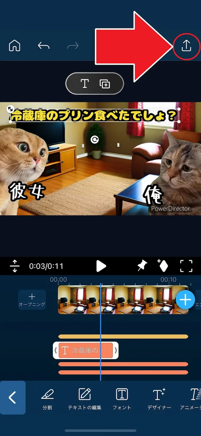 保存アイコンをタップ