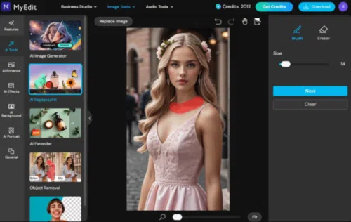 use AI Replace feature to generate accessories