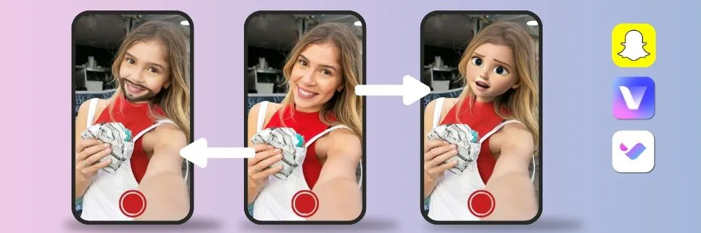3 Snapchat filters examples