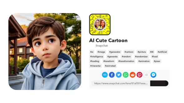 Snapchat's AI Cute Cartoon filter effect