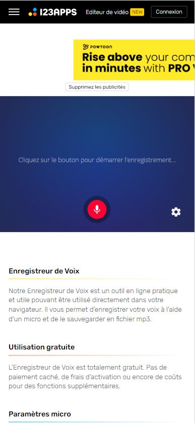 Enregistreur de voix en ligne