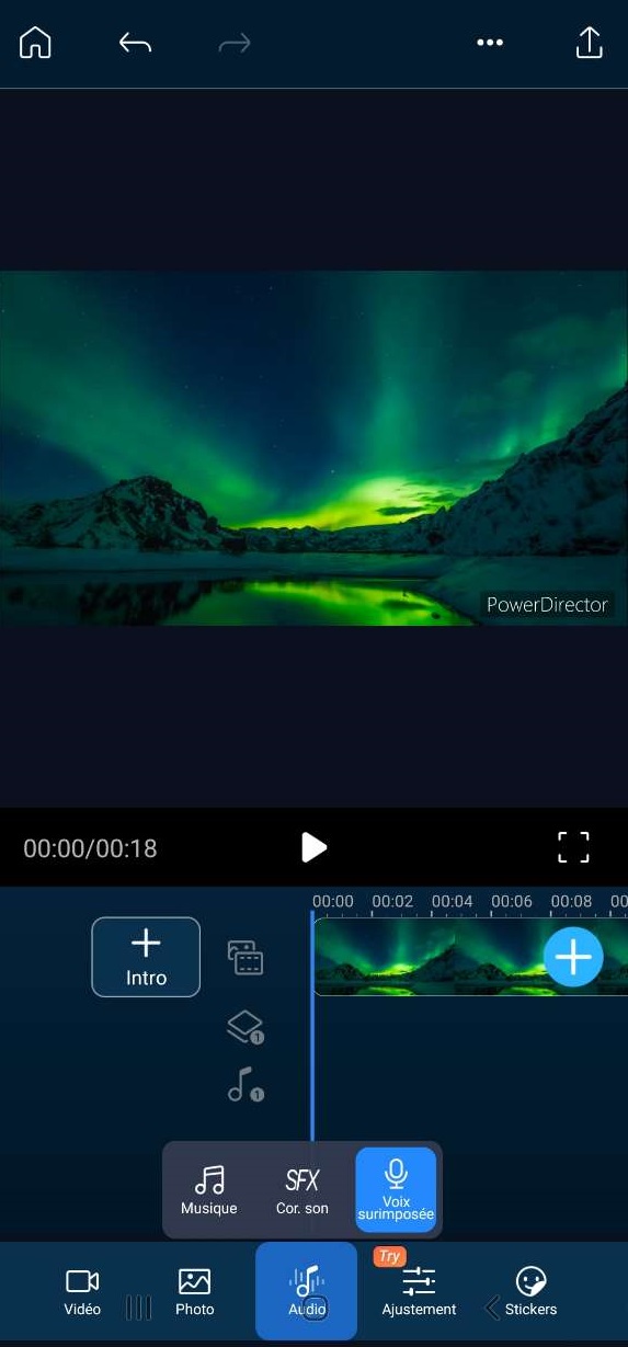etape 2 powerdirector acces enregistrement vocal