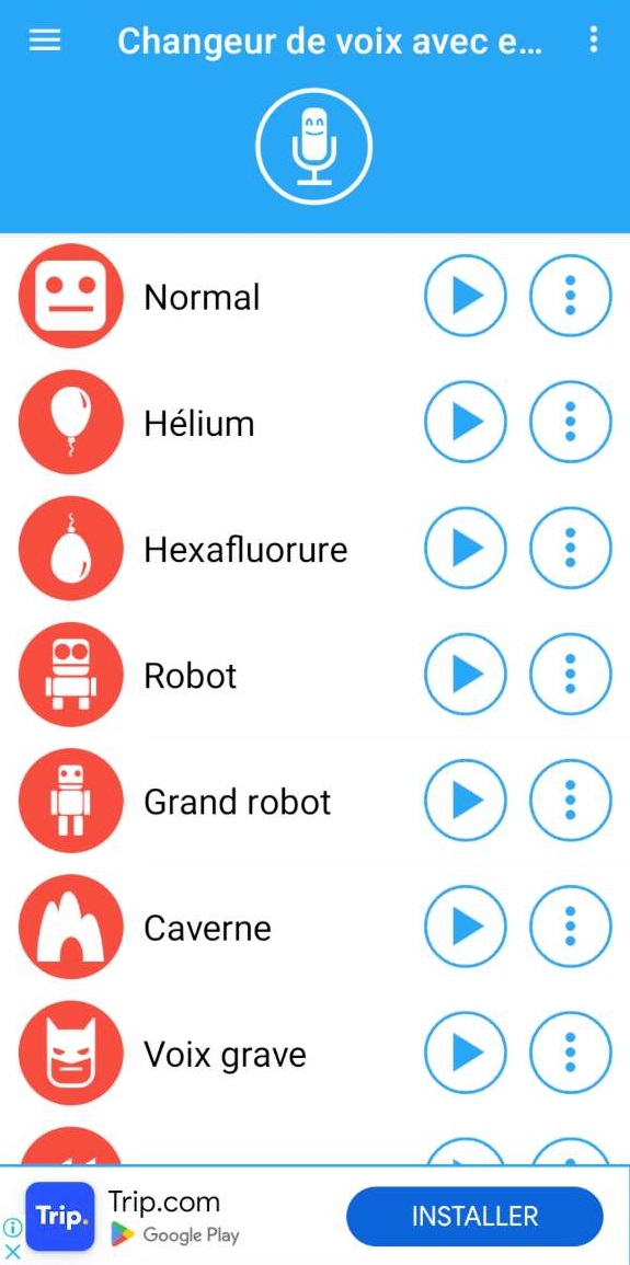 Changeur de voix avec effets