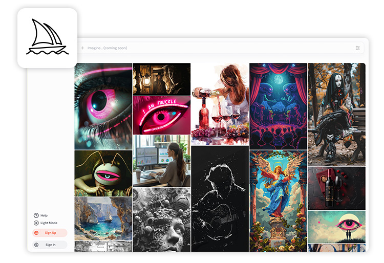 screenshot of Midjourney's text to image feature