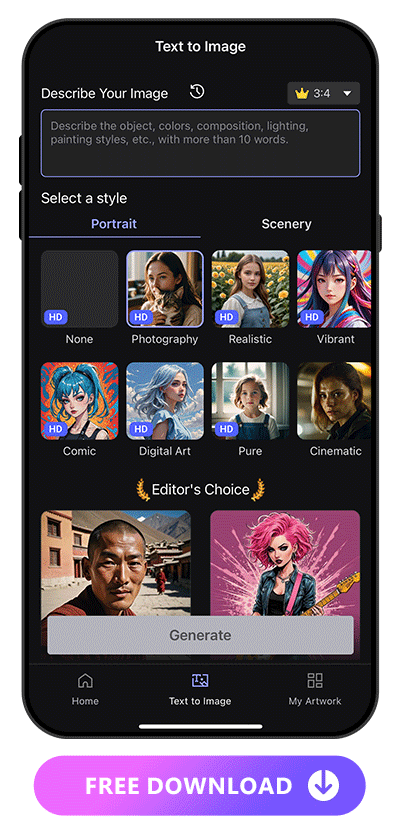 process of generating an AI girl image with MyEdit