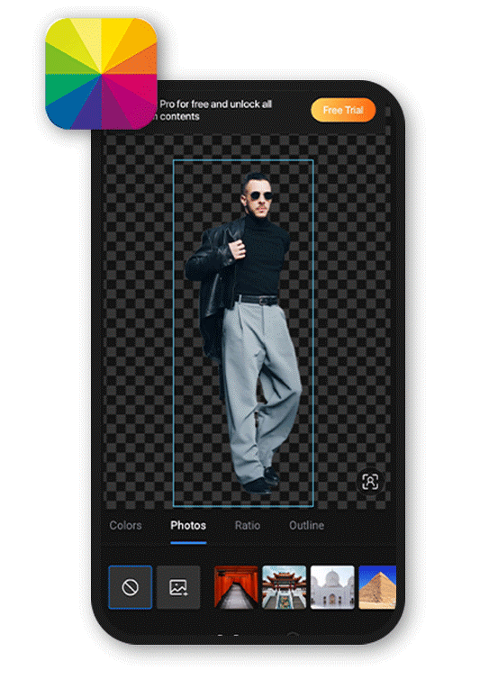 change photo background UI of Foto