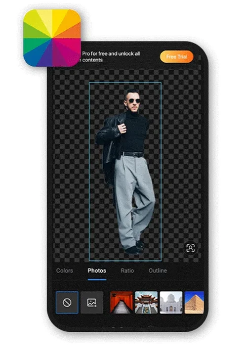 change photo background UI of Foto