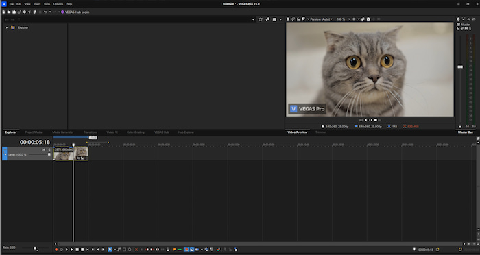 
		Vegas Pro 体験版UI