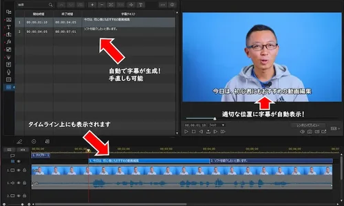 PowerDirector 自動文字起こし