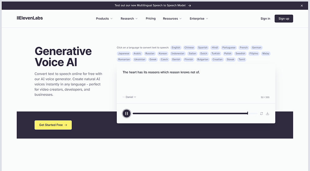 elevenlabs Interface