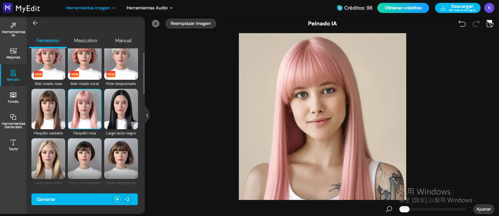 filtro de flequillo online