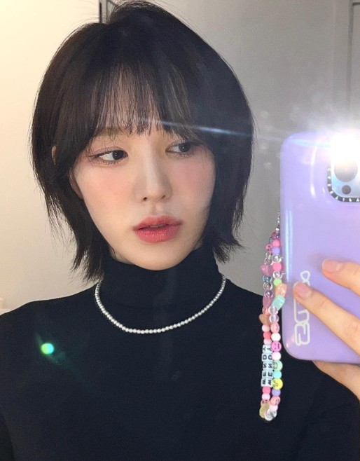 圓臉短髮髮型示範:短版狼尾頭