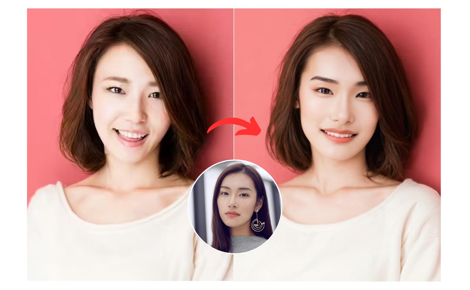 Vivid Glam AI 換臉更換圓臉短髮