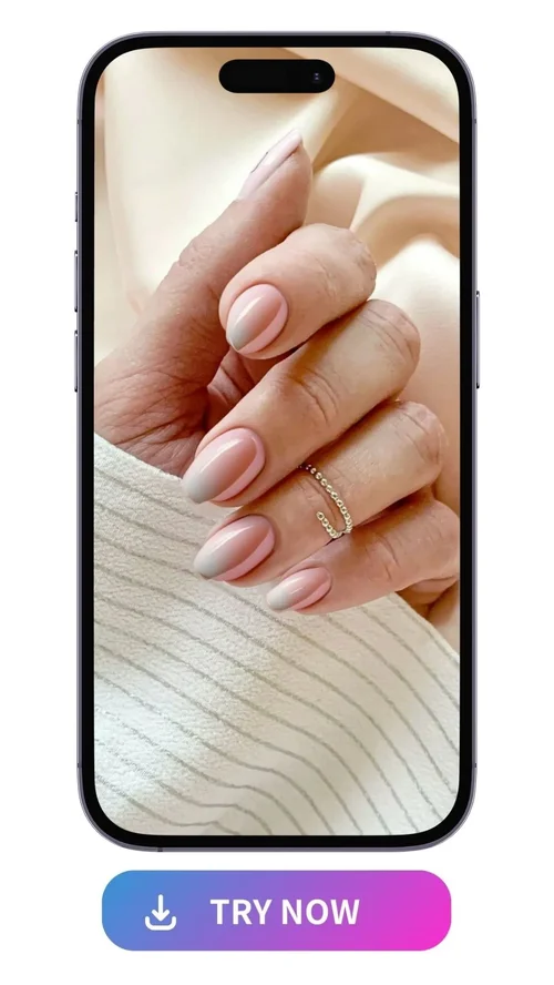 example of ombre nails designed with Vivid AI