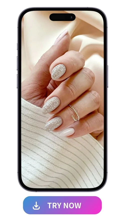 example of crystal ornaments nails designed with Vivid AI