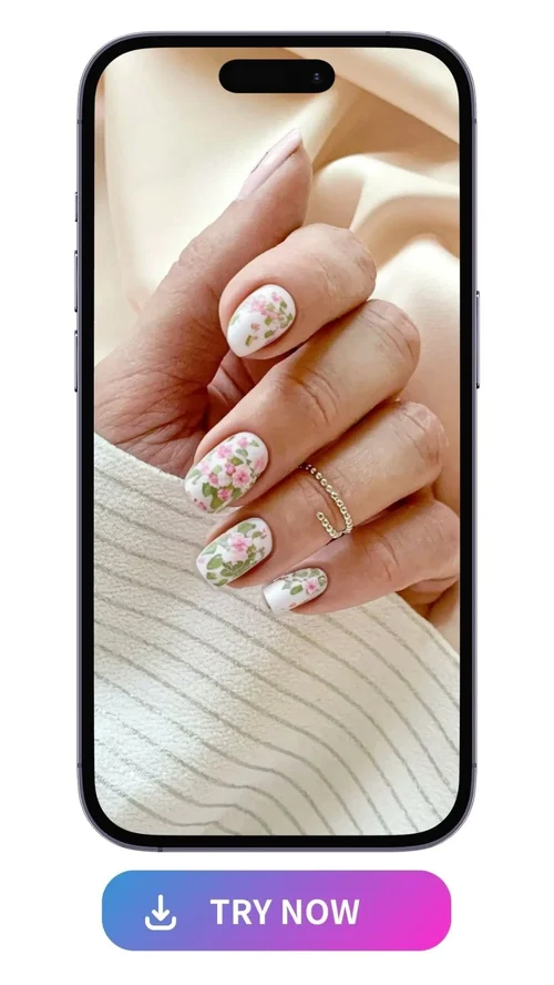 example of colorful nails designed with Vivid AI