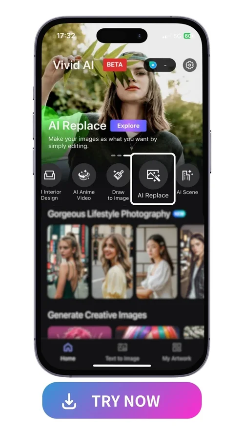 launcher of MyEdit and highlight AI Replace feature icon