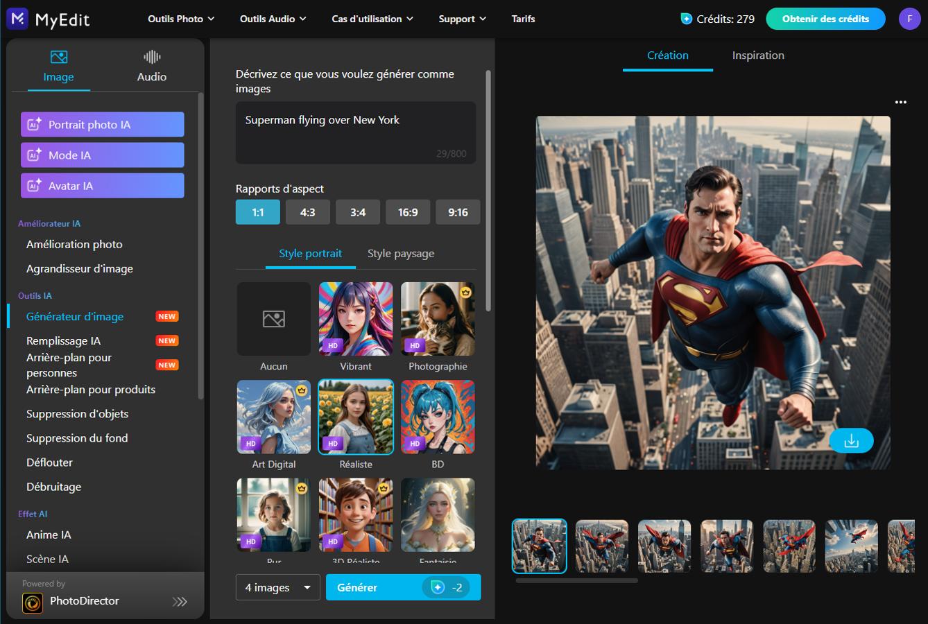 MyEdit - Meilleur générateur de super héros