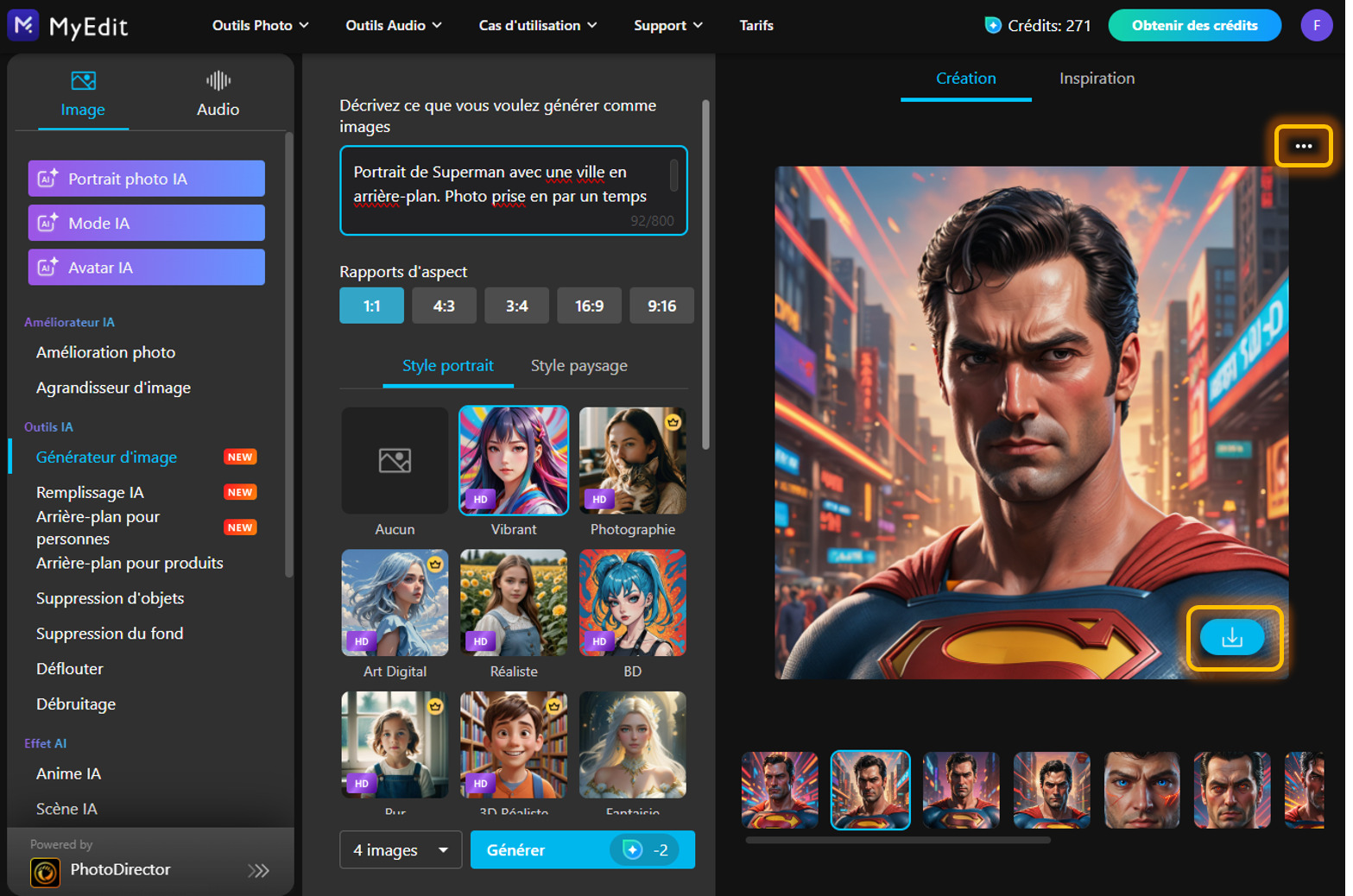 Tutoriel - Générer un super héros - Etape 3