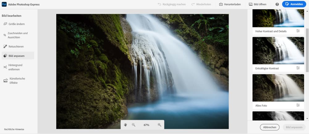 Photoshop Express Online - Kostenlose Photoshop-Alternative