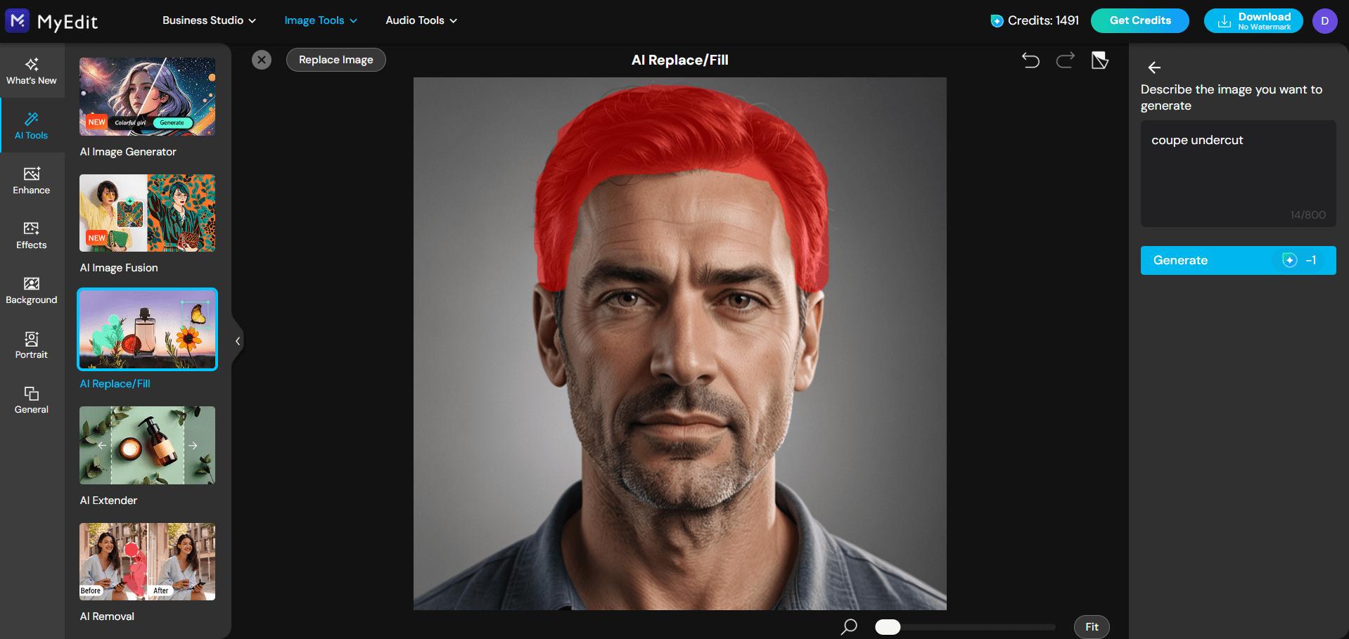 How to Use AI Replace to Change Hair in Photos for Free