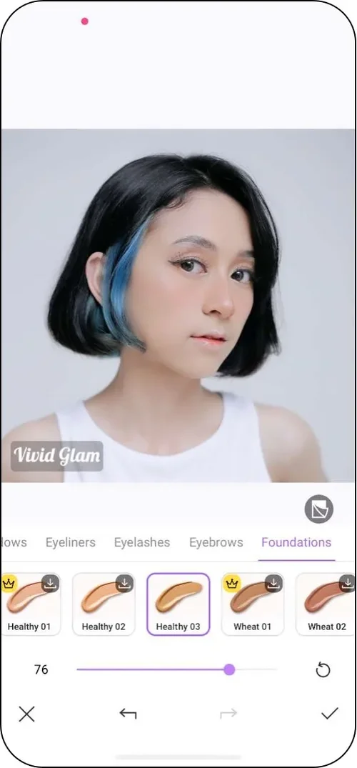 Vivid Glam - 2eme Meilleure application pour trouver teinte de fond de teint