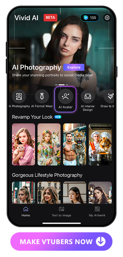 launcher of Vivid AI and highlight AI Avatar feature