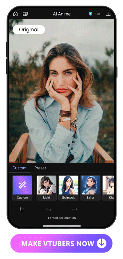use Vivid AI to create Vtuber with the AI Anime feature