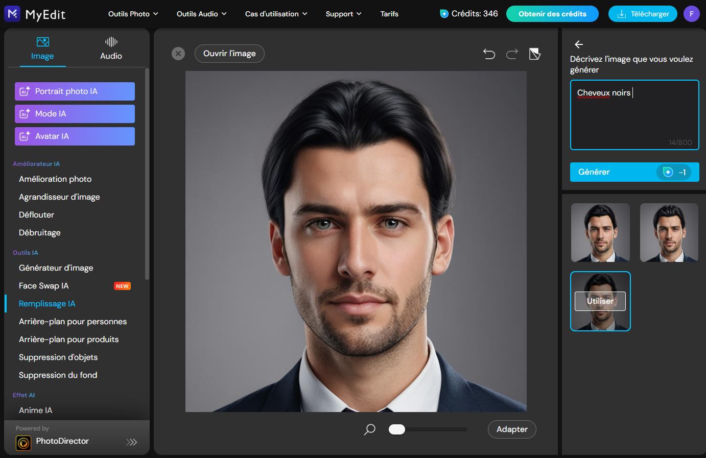 MyEdit - Meilleur outil en ligne pour simuler des couleurs de cheveux
