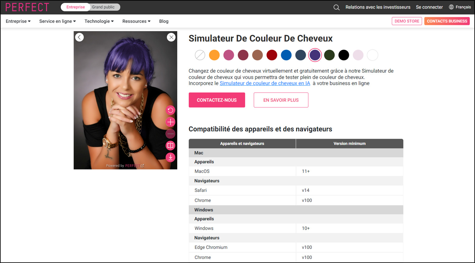 Perfect - 4e Meilleur simulateur de couleurs de cheveux