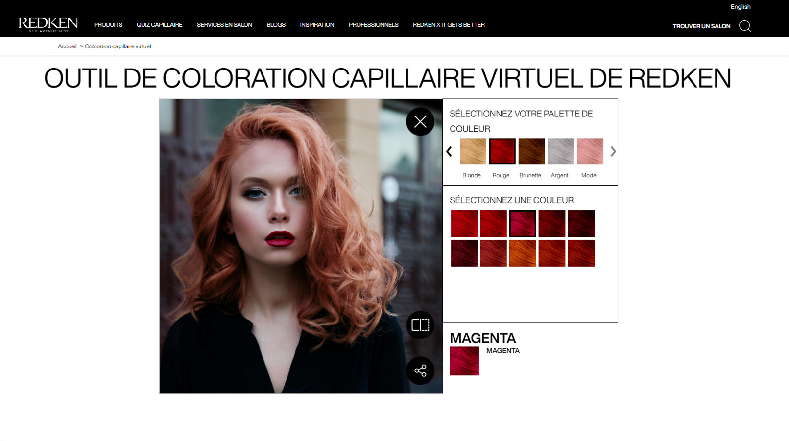 Redken - 2e Meilleur simulateur de couleur de cheveux
