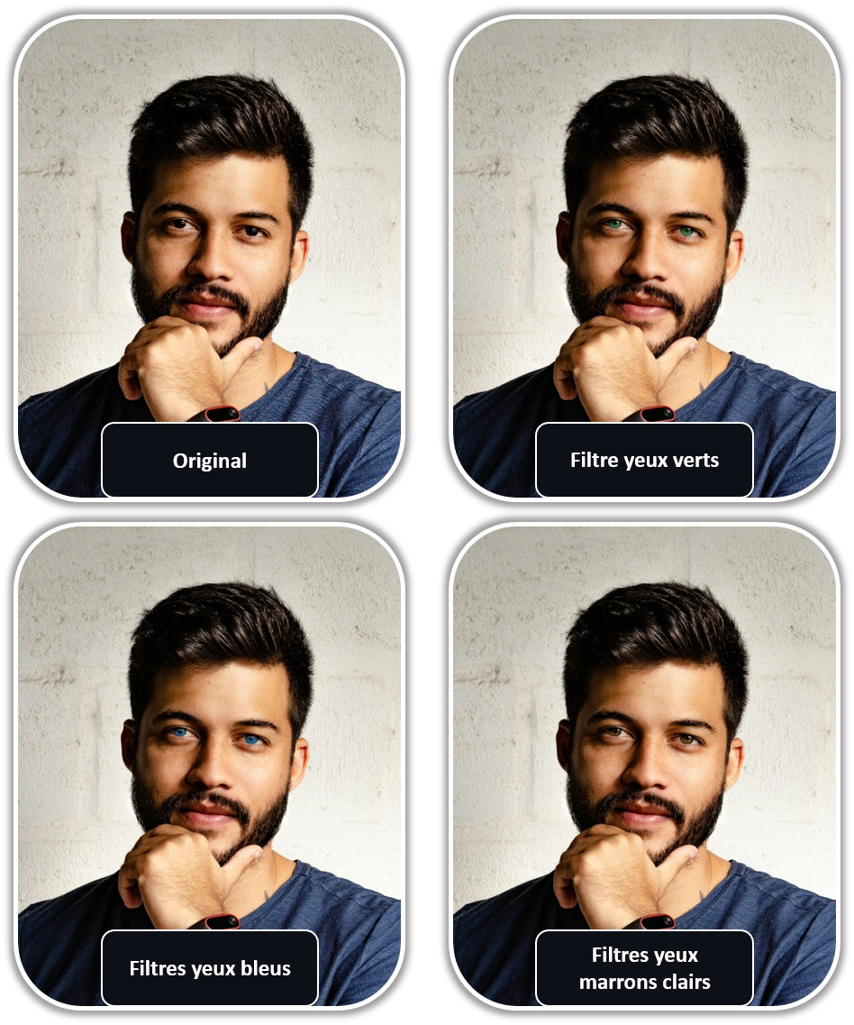 PhotoDirector - Exemple changement de couleur des yeux