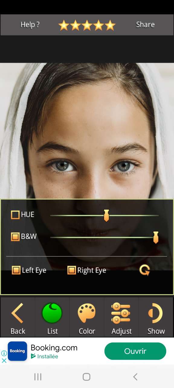 FoxEyes - 5e Meilleure application pour changer la couleur des yeux
