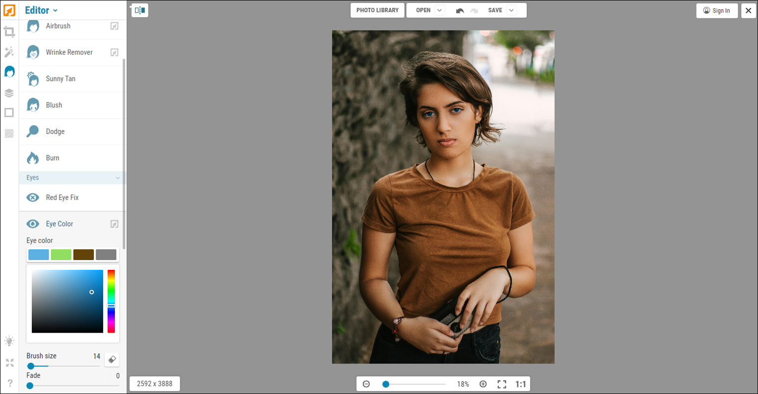iPiccy - 3e Meilleure application pour changer la couleur des yeux
