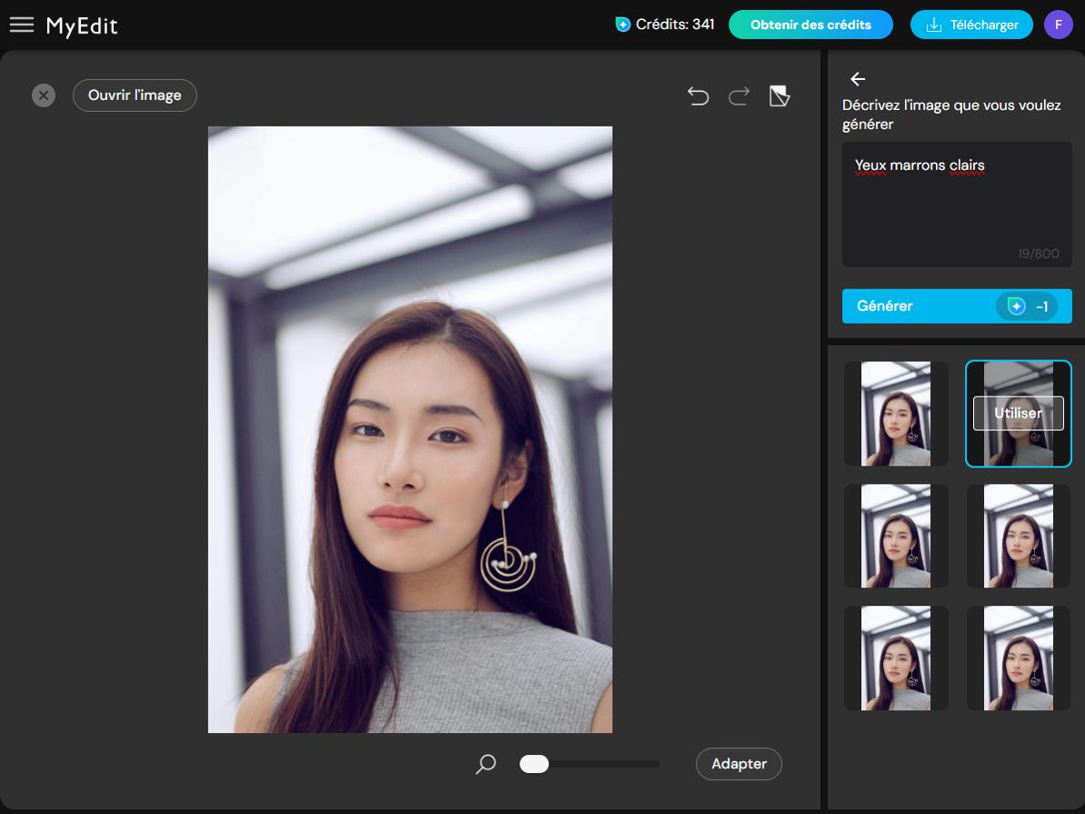 MyEdit - 2e Meilleure application pour changer la couleur des yeux