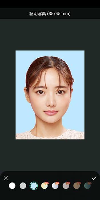 PhotoDirector 証明写真作成サンプル