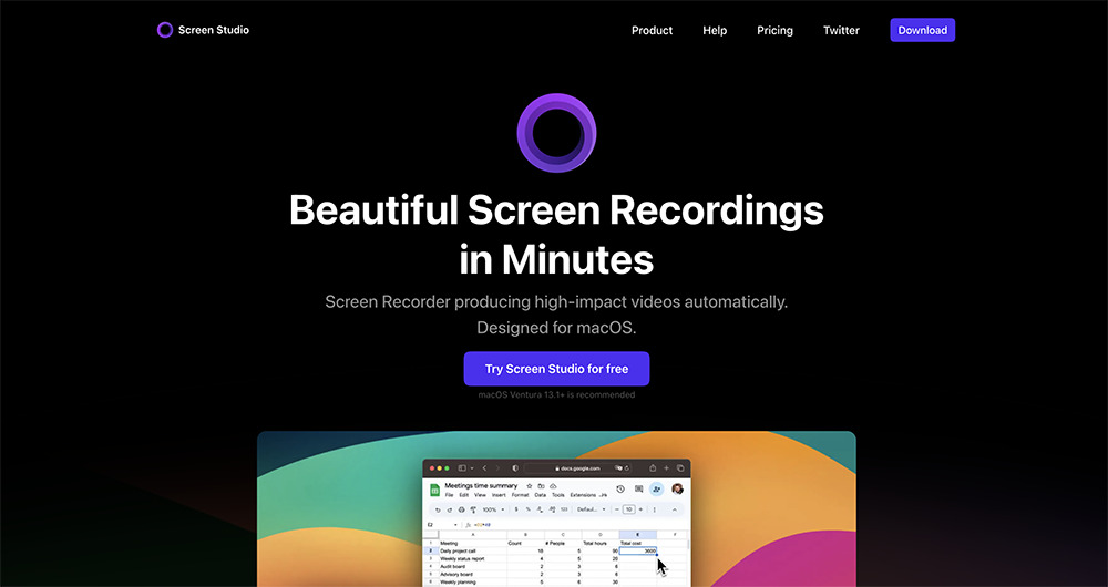 screen-studio Interface
