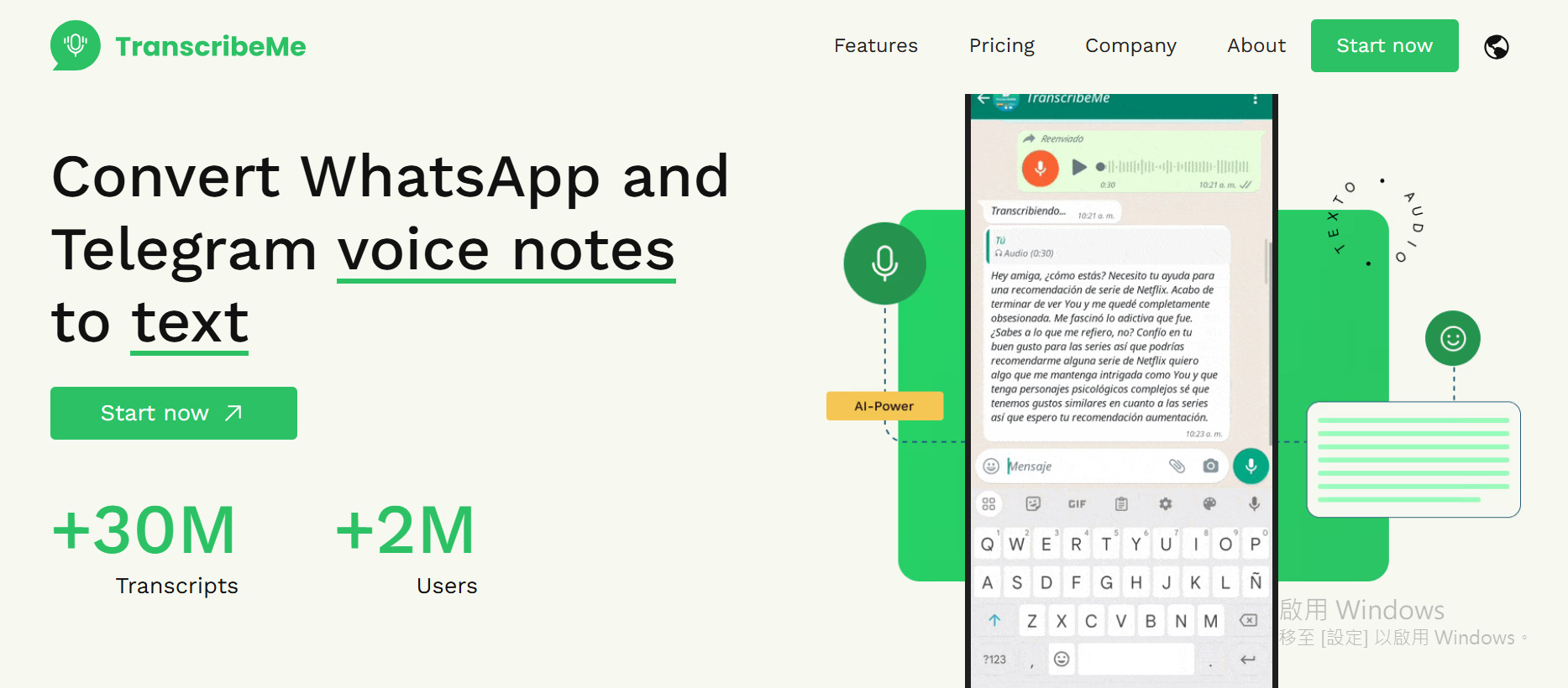 Transcribeme.app Screenshot
